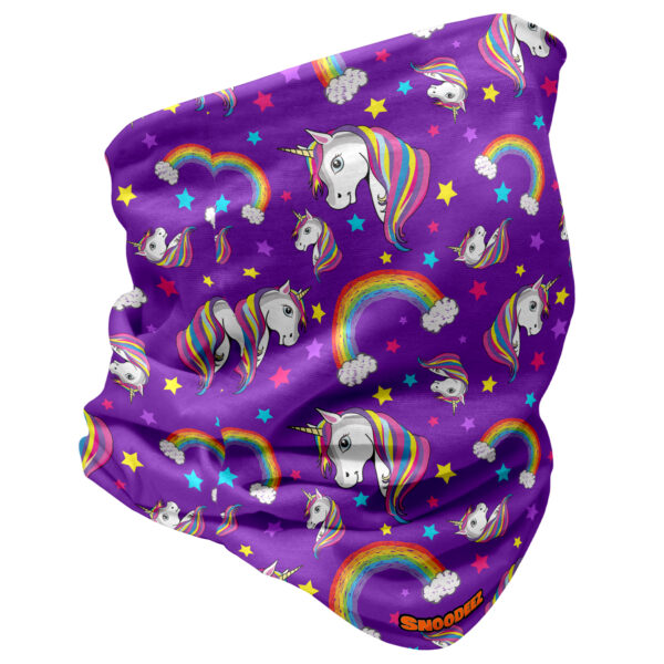 Girls Unicorn and Rainbow Multifunctional Snood scarf hat
